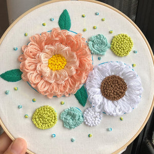 The Girl with the Flower - Embroidery ktclubs.com