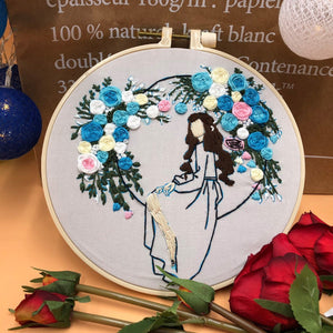 The Girl with the Flower - Embroidery ktclubs.com