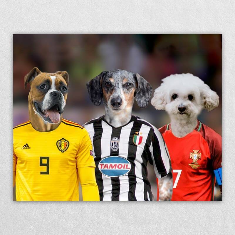 The Three Soccer Stars Painting With Your Dogs Or Cats ktclubs.com