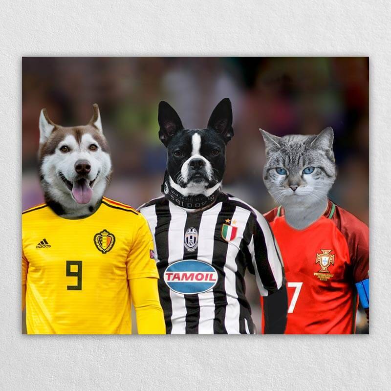 The Three Soccer Stars Painting With Your Dogs Or Cats ktclubs.com