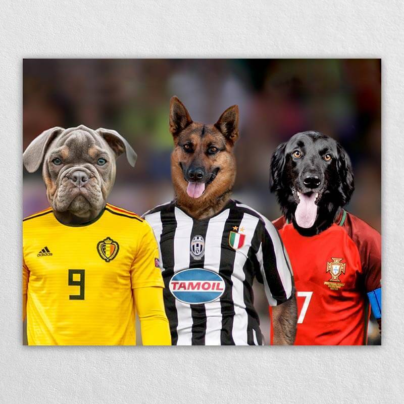 The Three Soccer Stars Painting With Your Dogs Or Cats ktclubs.com