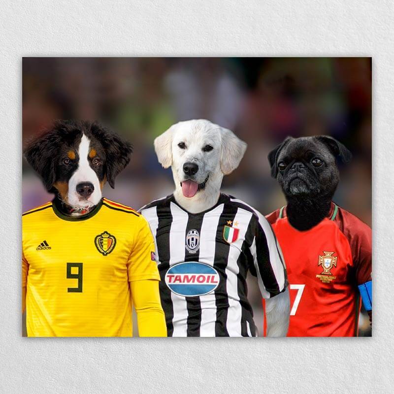 The Three Soccer Stars Painting With Your Dogs Or Cats ktclubs.com