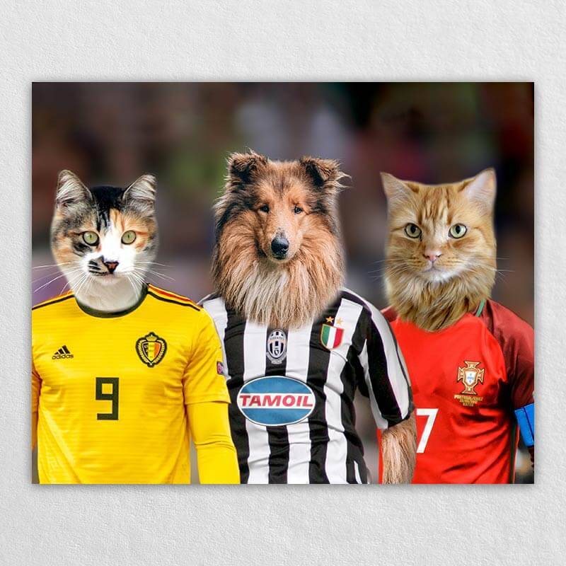 The Three Soccer Stars Painting With Your Dogs Or Cats ktclubs.com