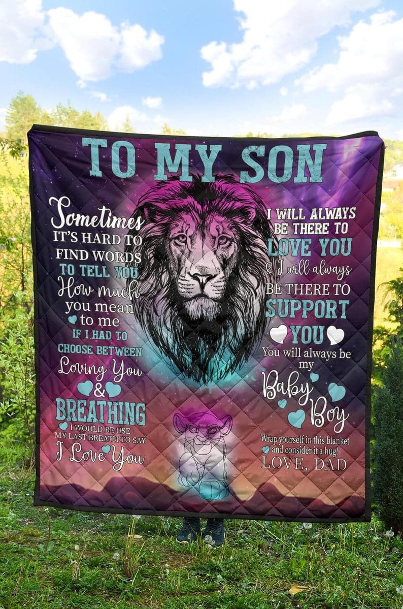 To My Son Love Dad Quilt ktclubs.com