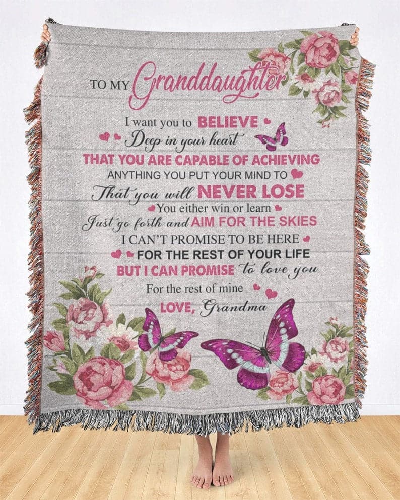 To my granddaughter From Grandma Fleece blanket Blanket for Birthday, Christmas, Thanksgiving ktclubs.com