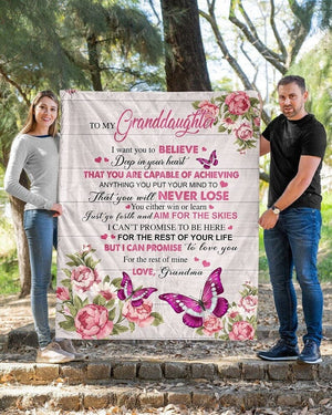 To my granddaughter From Grandma Fleece blanket Blanket for Birthday, Christmas, Thanksgiving ktclubs.com