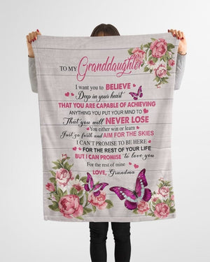 To my granddaughter From Grandma Fleece blanket Blanket for Birthday, Christmas, Thanksgiving ktclubs.com