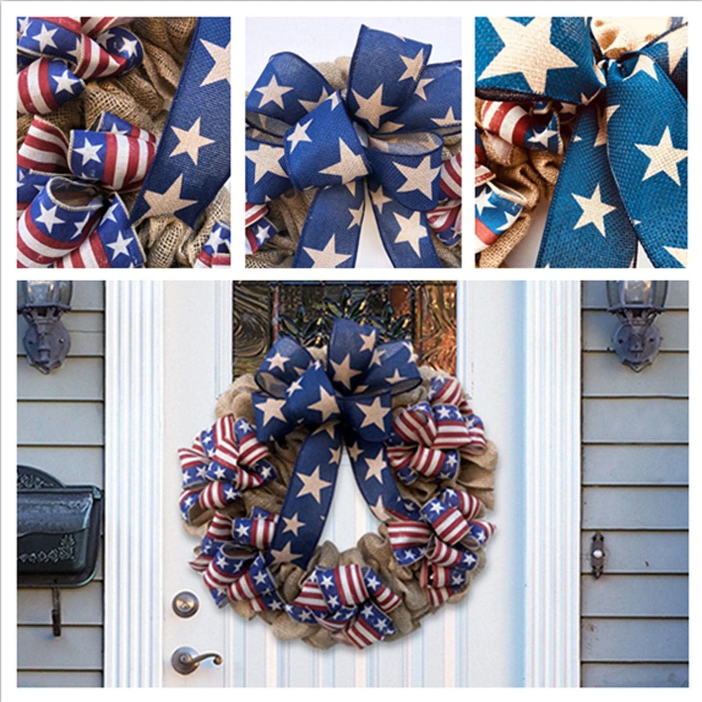 USA Independence Day Wreath 30CM Door Hanging Home Fabric Decoration Arrangement ktclubs.com