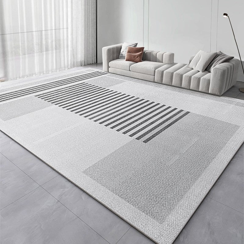 Abstract Geometric Rugs for Dining Room, Contemporary Modern Rugs for Bedroom, Grey Modern Rugs for Living Room