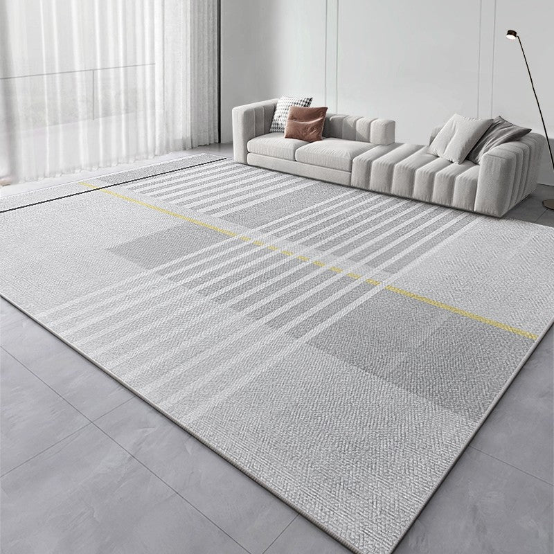 Abstract Contemporary Modern Rugs, Grey Modern Rugs for Living Room, Modern Rugs for Dining Room, Geometric Modern Rugs for Bedroom