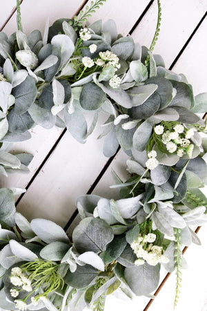 Year Round Lamb’s Ear and Eucalyptus Wreath, Farmhouse Wreath for Front Door, Year Round Greenery Wreath, Everyday Wreath, Rustic Wreath ktclubs.com