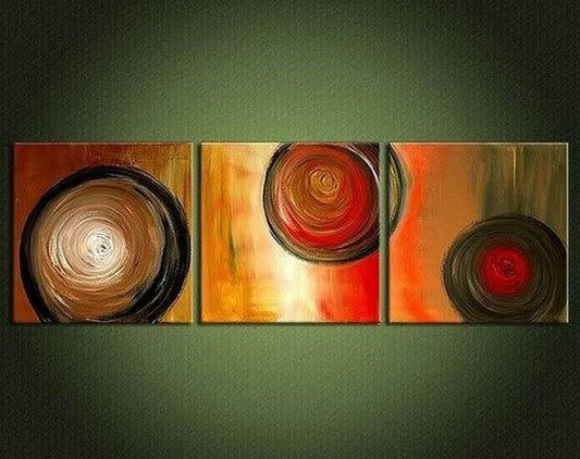Red Art, Abstract Painting, Large Oil Painting, Living Room Wall Art, Modern Art, 3 Piece Wall Art, Huge Painting