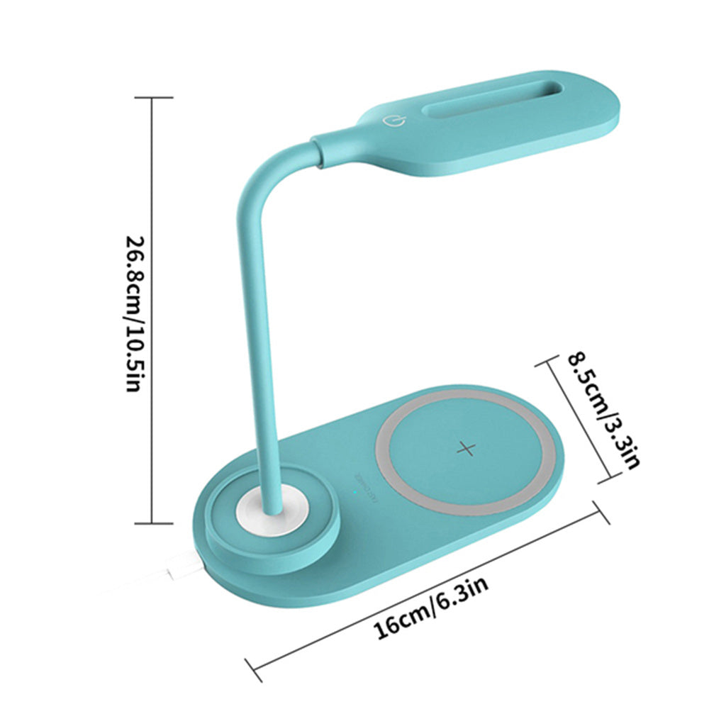 1pc USB Table Lamp With Wireless Charge, Multi Reading Desk Light