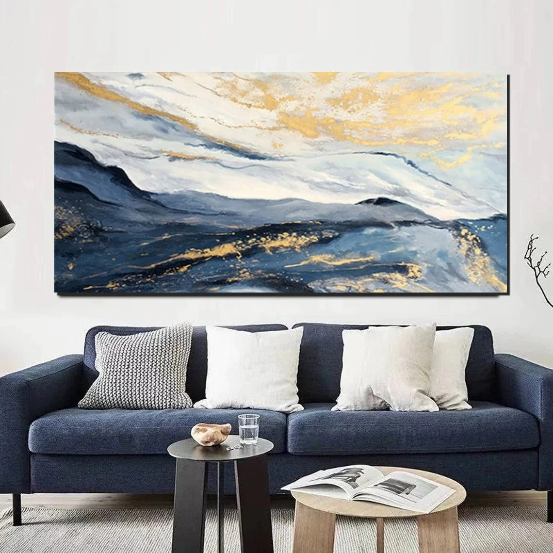 Large Painting on Canvas, Living Room Wall Art Paintings, Acrylic Abstract Painting Behind Couch, Buy Paintings Online, Simple Acrylic Painting Ideas