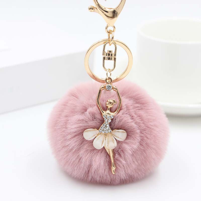 Cute Rhinestone Little Angel Car Keychain