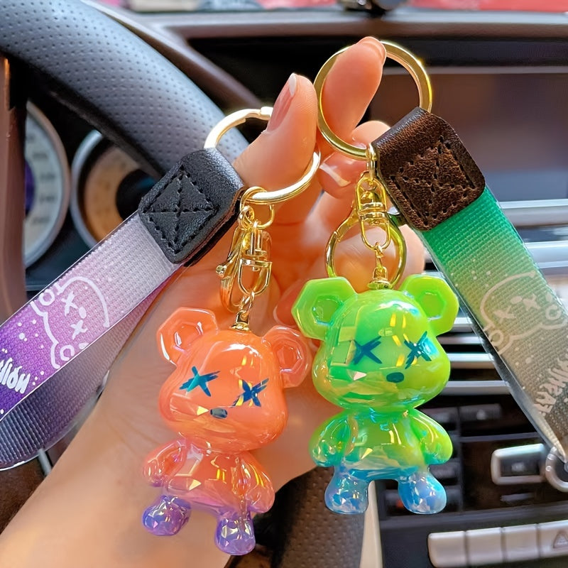 Cute Keychain Gift -  Backpack Charms Couple Cartoon Bears Boy Girl Bag Keychains Women Men Car Key Ring