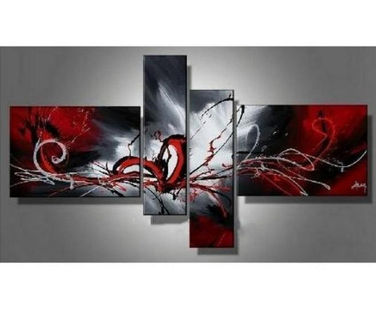 Modern Canvas Wall Art, Abstract Painting, Large Wall Paintings for Living Room, 4 Panel Wall Art Ideas, Hand Painted Art, Abstract Painting for Sale