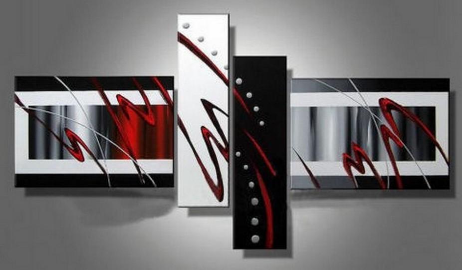 Abstract Lines Painting, Canvas Art Painting, Acrylic Art Paintings, Living Room Wall Art Ideas, 4 Panel Wall Art, Hand Painted Canvas Art