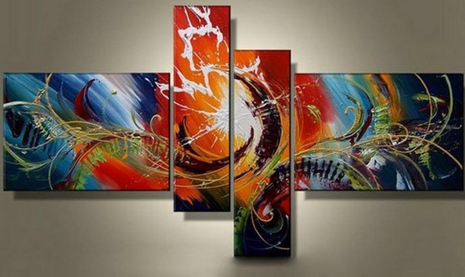 Modern Acrylic Painting, Large Wall Art Paintings, 4 Panel Wall Art Ideas, Abstract Lines Painting, Living Room Canvas Painting, Hand Painted Canvas Art