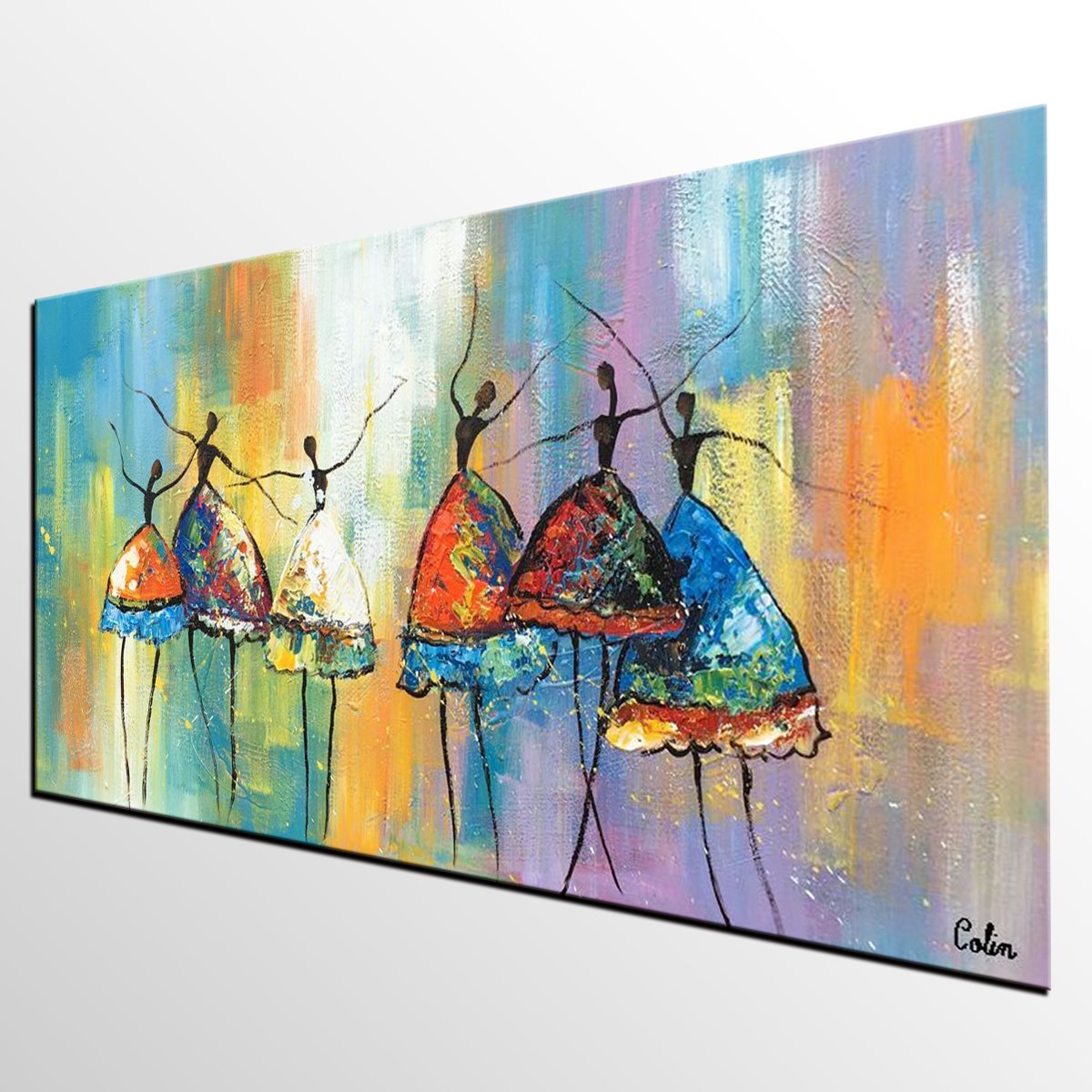 Abstract Acrylic Paintings, Modern Canvas Painting, Ballet Dancer Painting, Original Abstract Painting for Sale, Custom Abstract Painting