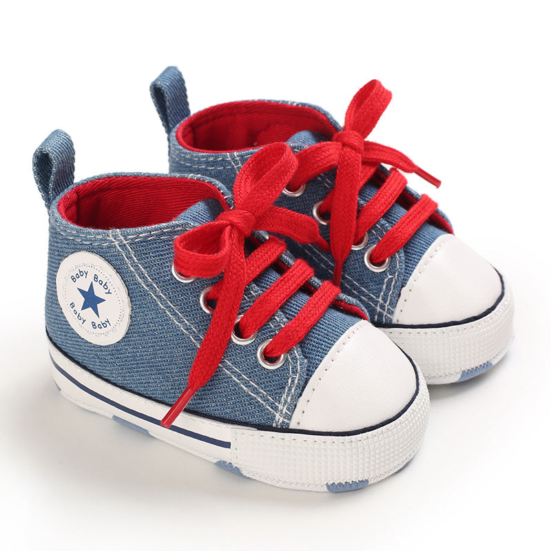 Infant Baby Boys Sneakers, Soft-soled Anti-slip High Top Crib Shoes