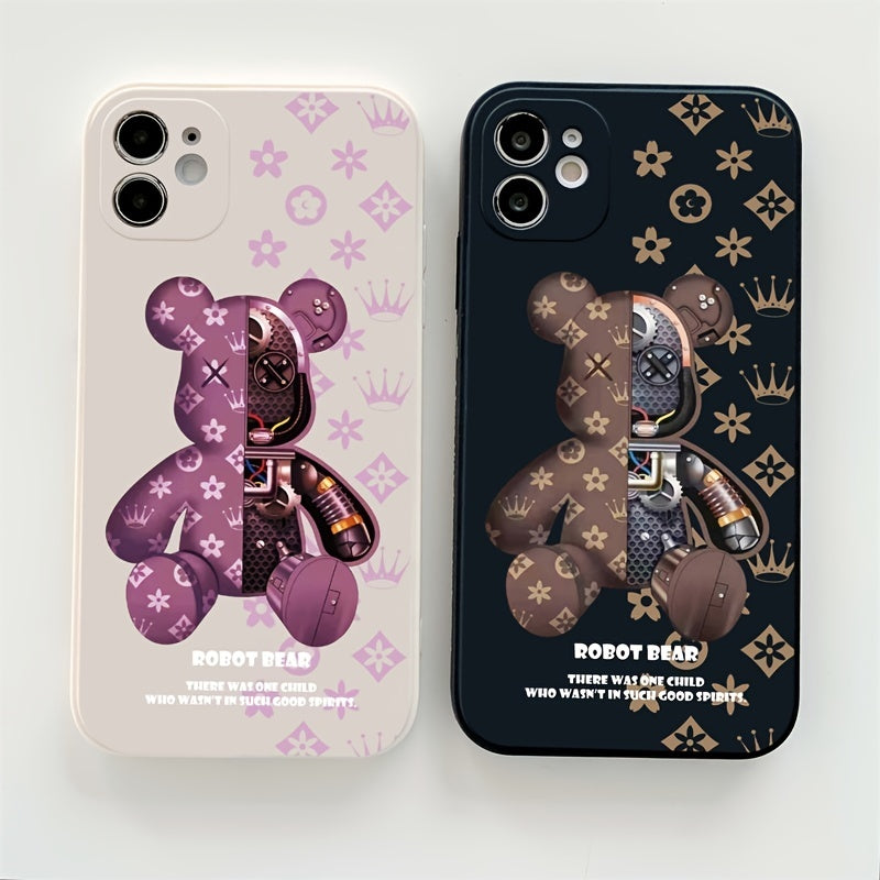 Fashion Printed Bear Soft Silicone Protective Phone Case