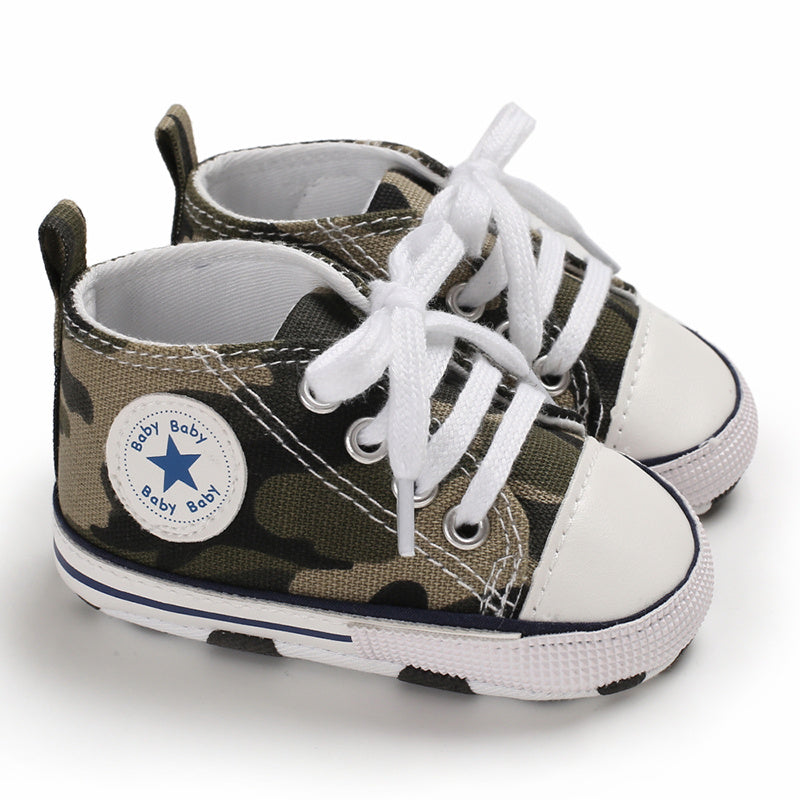 Infant Baby Boys Sneakers, Soft-soled Anti-slip High Top Crib Shoes