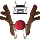 Car Christmas Reindeer Antler Decorations, Christmas Car Decor With Jingle Bells, Rudolph Reindeer Red Nose, Auto Accessories Decoration Kit Gifts