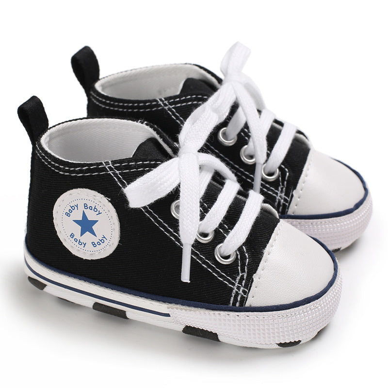 Infant Baby Boys Sneakers, Soft-soled Anti-slip High Top Crib Shoes