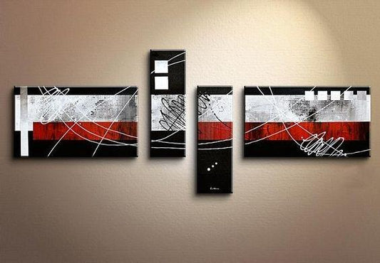Modern Canvas Art Paintings, Large Abstract Painting for Living Room, Oil Painting on Canvas, Black and Red Canvas Painting, Modern Painting for Sale