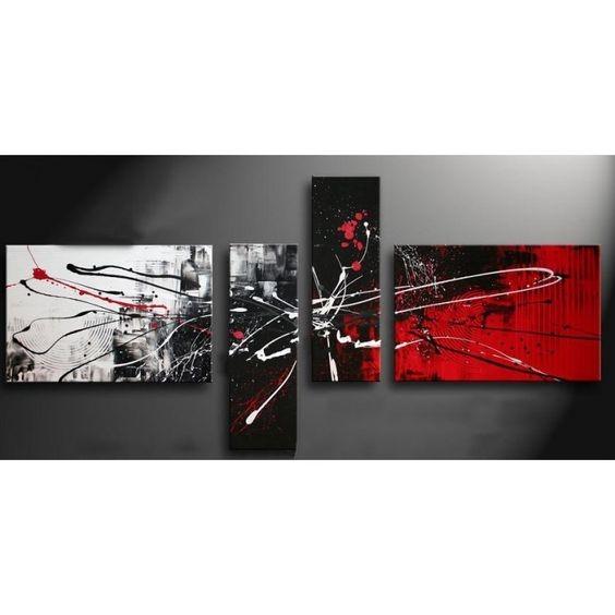 Modern Abstract Paintings, Black and Red Canvas Wall Art, Abstract Painting for Sale, Modern Wall Art Paintings for Living Room