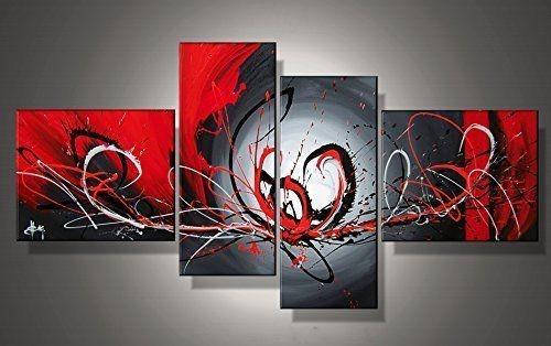 Simple Abstract Painting, Modern Abstract Paintings, Black and Red Wall Art Paintings, Living Room Canvas Painting, Buy Art Online