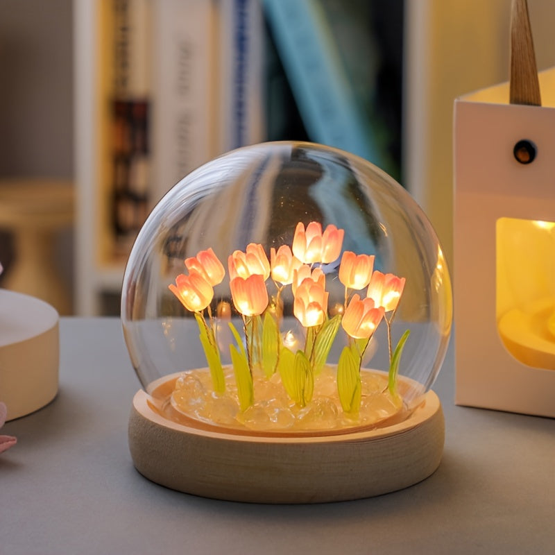 Tulip night light - handmade for room and bedroom decoration