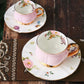 Unique Coffee Cup and Saucer in Gift Box as Birthday Gift, Elegant Pink Ceramic Cups, Beautiful British Tea Cups, Creative Bone China Porcelain Tea Cup Set