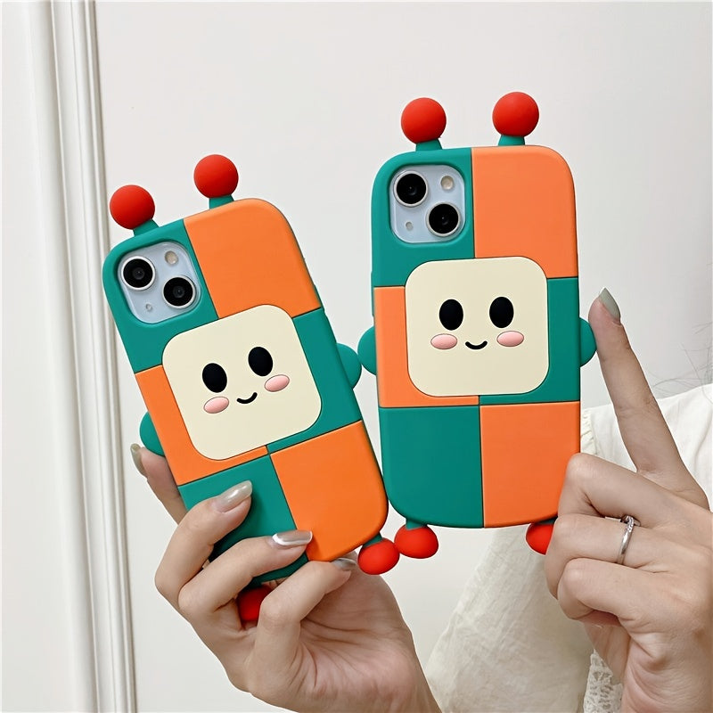 Green Orange Cartoon Cute Robot Mobile Phone Case