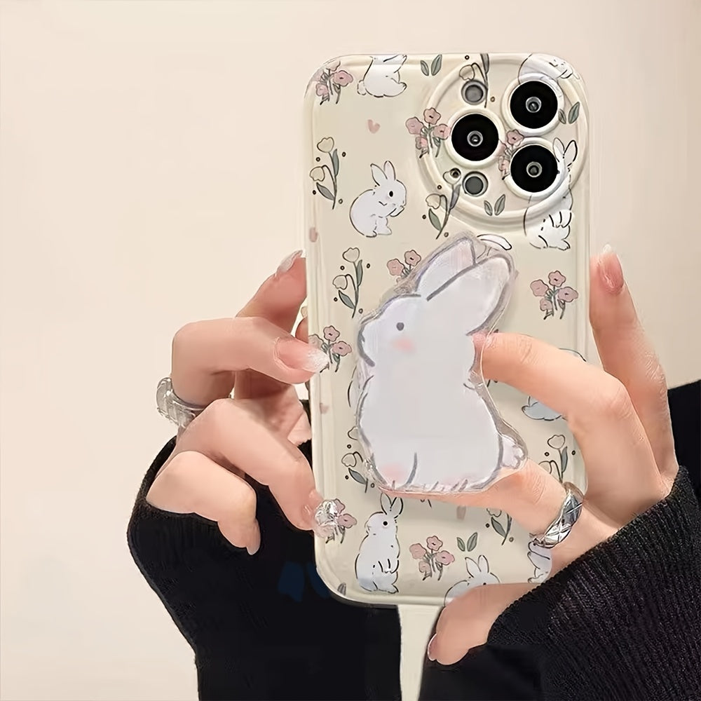 Cute Little Rabbit Mobile Phone Case With Bracket For IPhone14/14Plus/14Pro/14Pro Max,iPhone13/13Mini/13Pro/13Pro Max,iPhone12/12Mini/12Pro/12Pro Max,iPhone11/11Pro/11Pro Max,iPhoneX/XS/XS Max