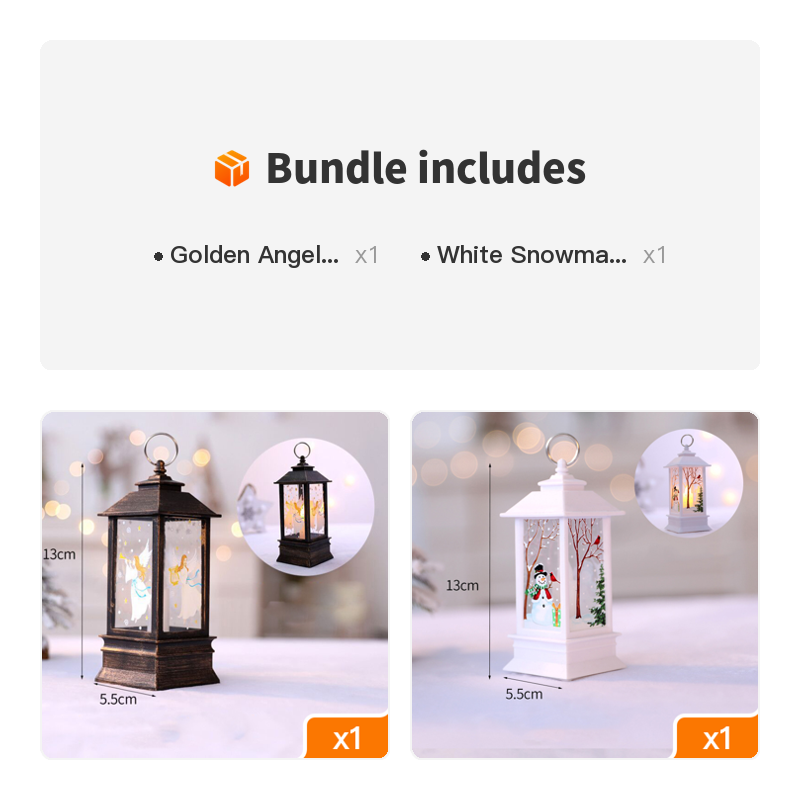 1pc Christmas Lantern Decoration, Vintage Style Hanging Electric Candle Oil Lamp, Christmas Ornaments For Tables & Desks, Holiday Home Decor