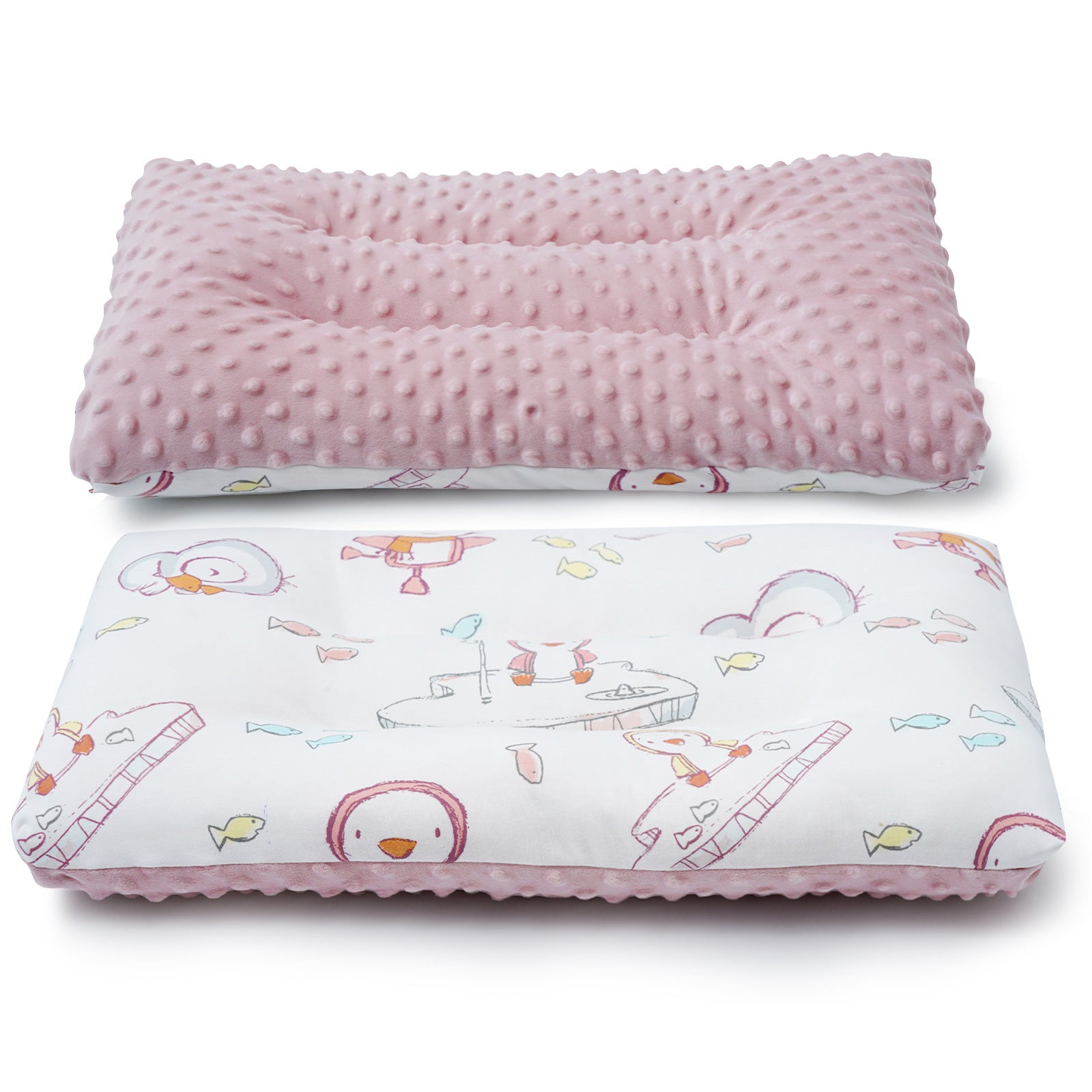 Children's Pillow Double Sided Cotton And Fabric Super Soft Baby Sleeping Pillowergonomically Designed Machine Washable