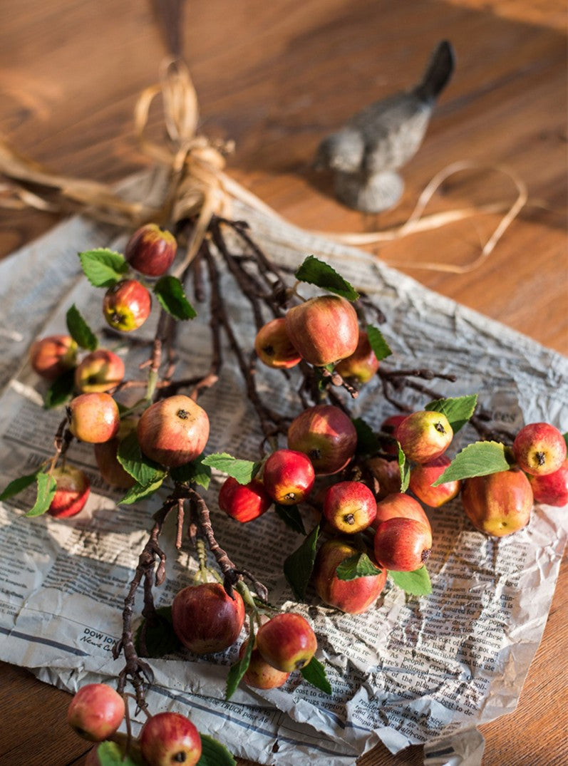 Green Apple Branch, Fruit Branch, Table Centerpiece, Beautiful Modern Flower Arrangement Ideas for Home Decoration, Simple Artificial Floral for Dining Room