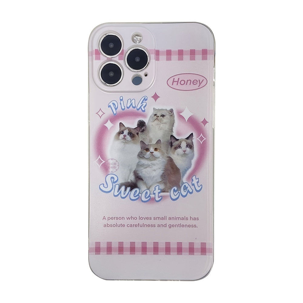 Four Cute Kittens On Pink Background Phone Case