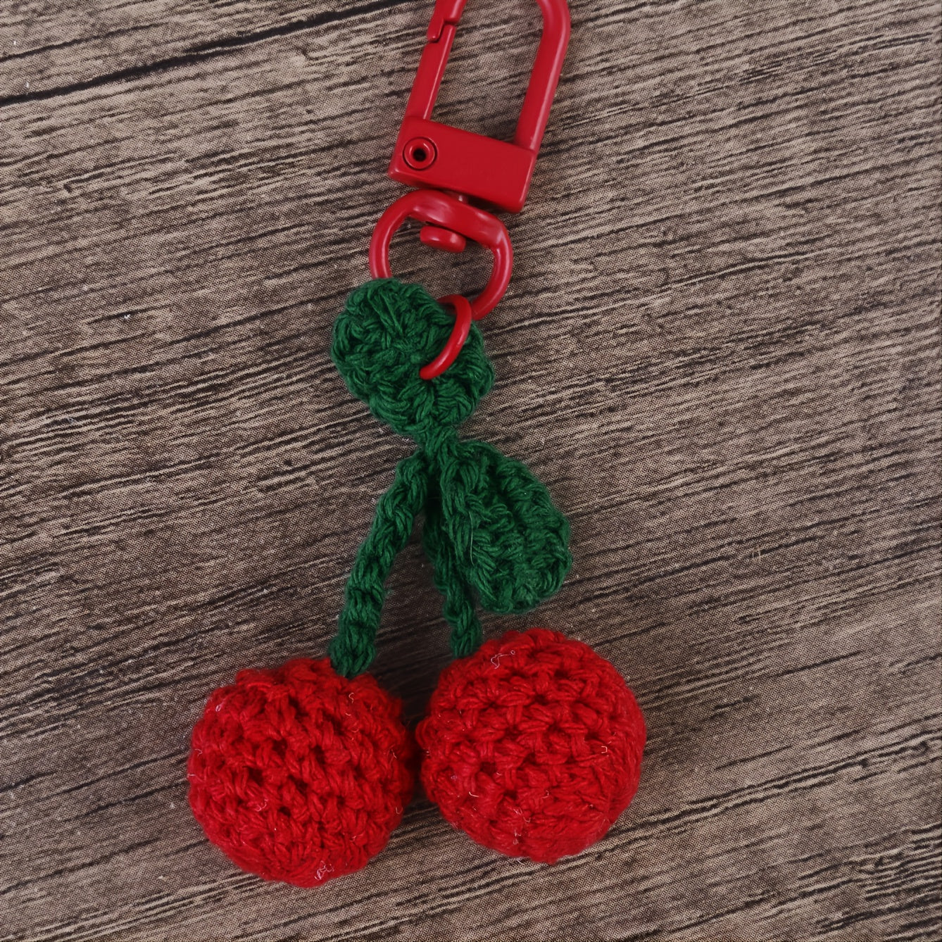 Wool Hand-made Hook Needle Cherry Ball Bag Accessories Keychain Pendant 1Pcs