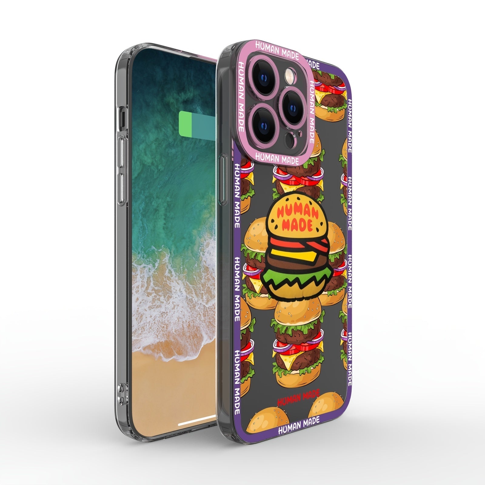 Soft Transparent Case With Burger Motif Phone Case For ,iPhone14/14Plus/14Pro/14ProMax ,iPhone13/13Mini/13Pro/13ProMax ,iPhone12/12Mini/12Pro/12ProMax, ,iPhone11/11Pro/11Pro Max ,iPhoneX/XS/XSMax ,iPhone8/8Plus/7/7Plus