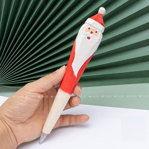 christmas gift series carved solid wood drill pen santa snowman ktclubs.com