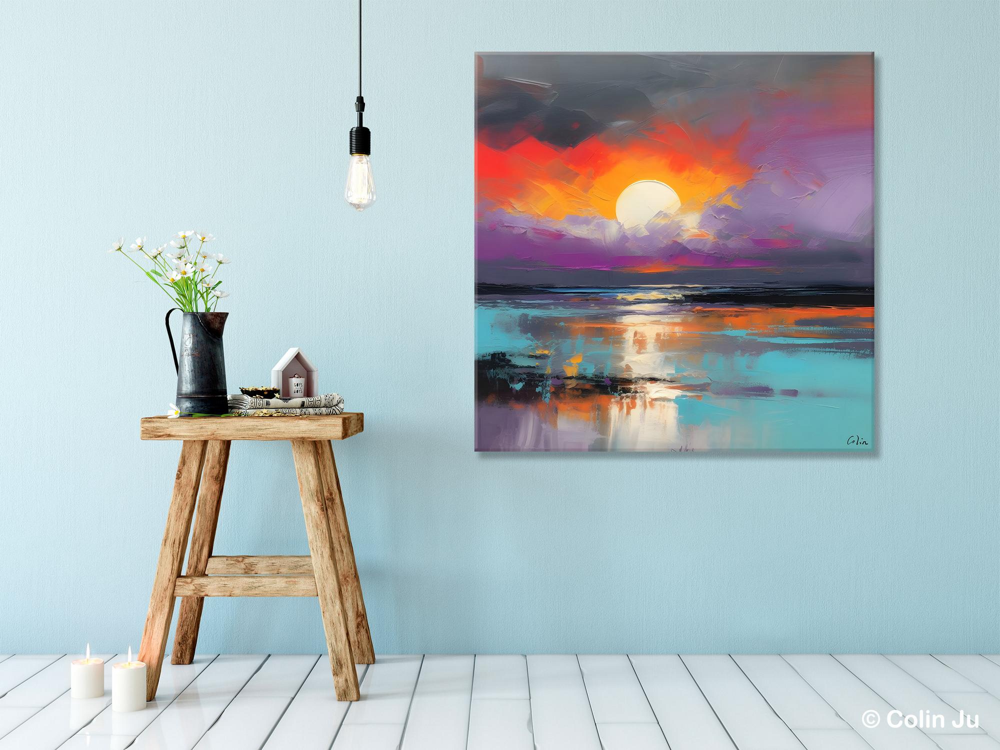 Large Landscape Painting for Living Room, Original Abstract Landscape Wall Art, Landscape Canvas Art, Hand Painted Canvas Paintings