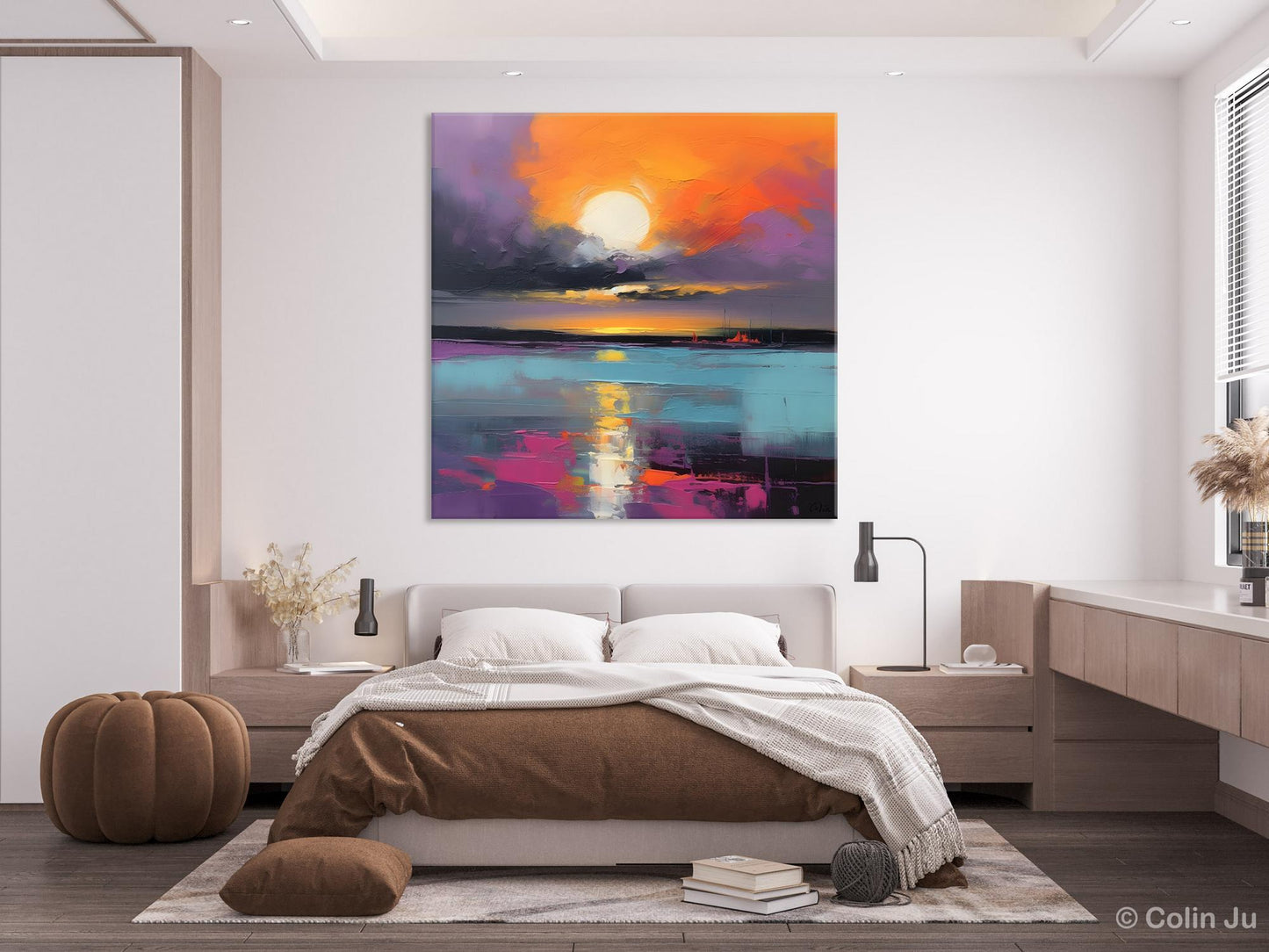 Abstract Landscape Artwork, Landscape Painting on Canvas, Hand Painted Canvas Art, Contemporary Wall Art Paintings, Extra Large Original Art