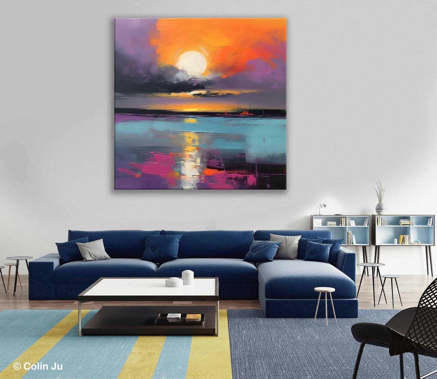 Abstract Landscape Artwork, Landscape Painting on Canvas, Hand Painted Canvas Art, Contemporary Wall Art Paintings, Extra Large Original Art
