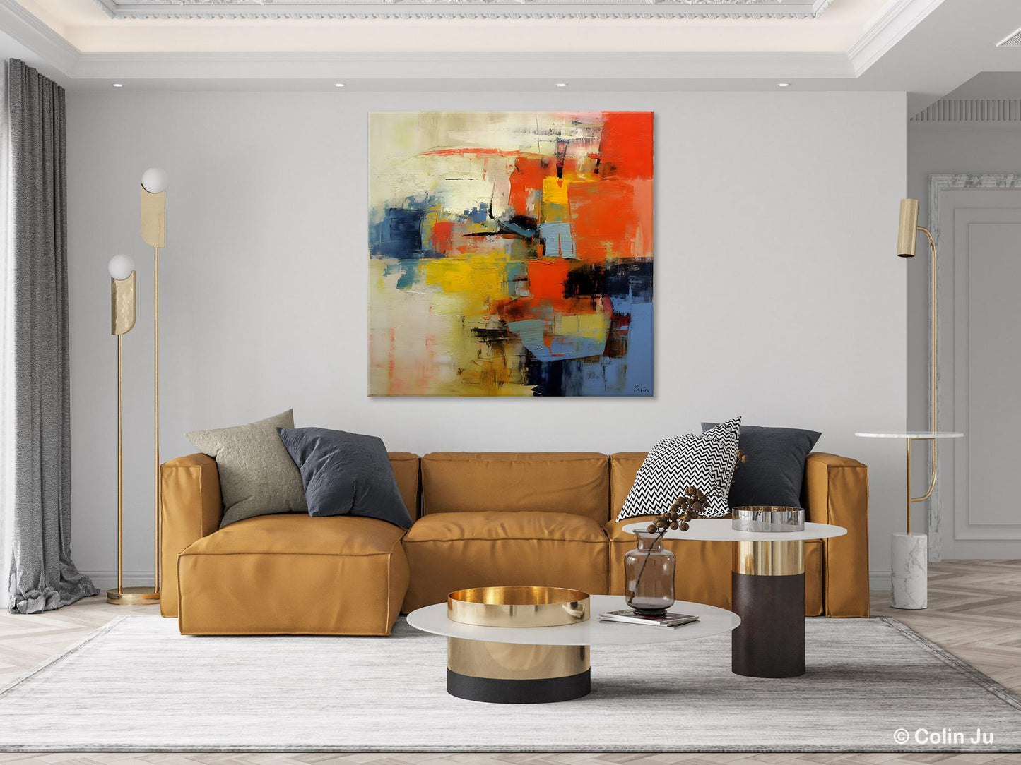 Abstract Wall Paintings, Contemporary Wall Art Paintings, Extra Large Paintings for Dining Room, Hand Painted Canvas Art, Original Artowrk