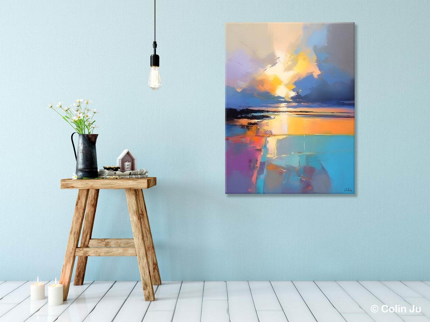 Landscape Canvas Painting, Abstract Landscape Painting, Original Landscape Art, Canvas Painting for Bedroom, Large Wall Art Paintings for Living Room