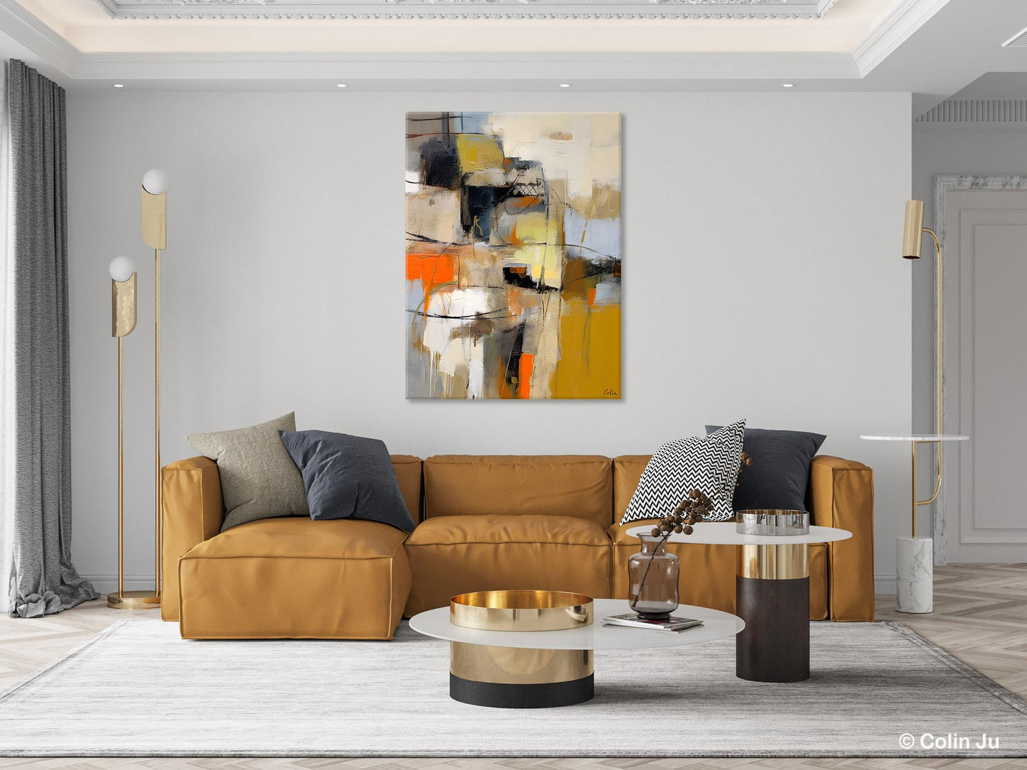 Acrylic Abstract Painting Behind Sofa, Large Painting on Canvas, Living Room Wall Art Paintings, Original Abstract Painting on Canvas