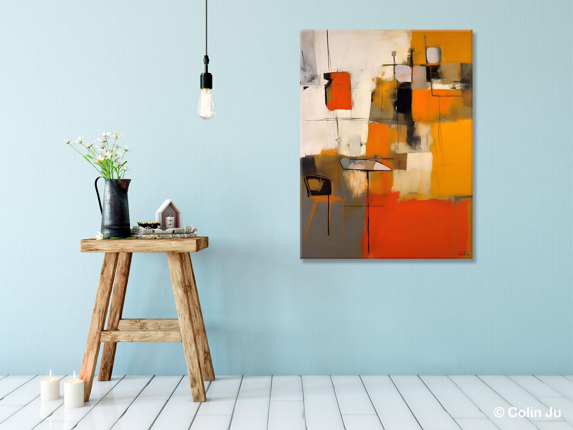 Modern Paintings Behind Sofa, Acrylic Paintings on Canvas, Abstract Painting for Living Room, Original Contemporary Canvas Wall Art